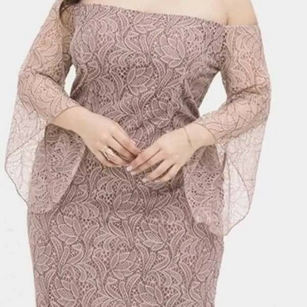 Women’s bare shoulder butterfly sleeve dress